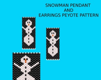 Peyote Snowman Pendent & Earring Patterns