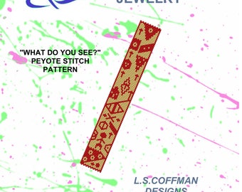 What Do You See  Peyote Stitch Bracelet Pattern