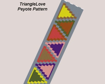 TRIANGLE LOVE Peyote Cuff Bracelet Pattern