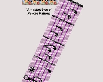 AMAZING GRACE Peyote Cuff Bracelet Pattern