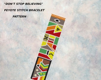 Don't Stop Believing Peyote Stitch Bracelet Pattern