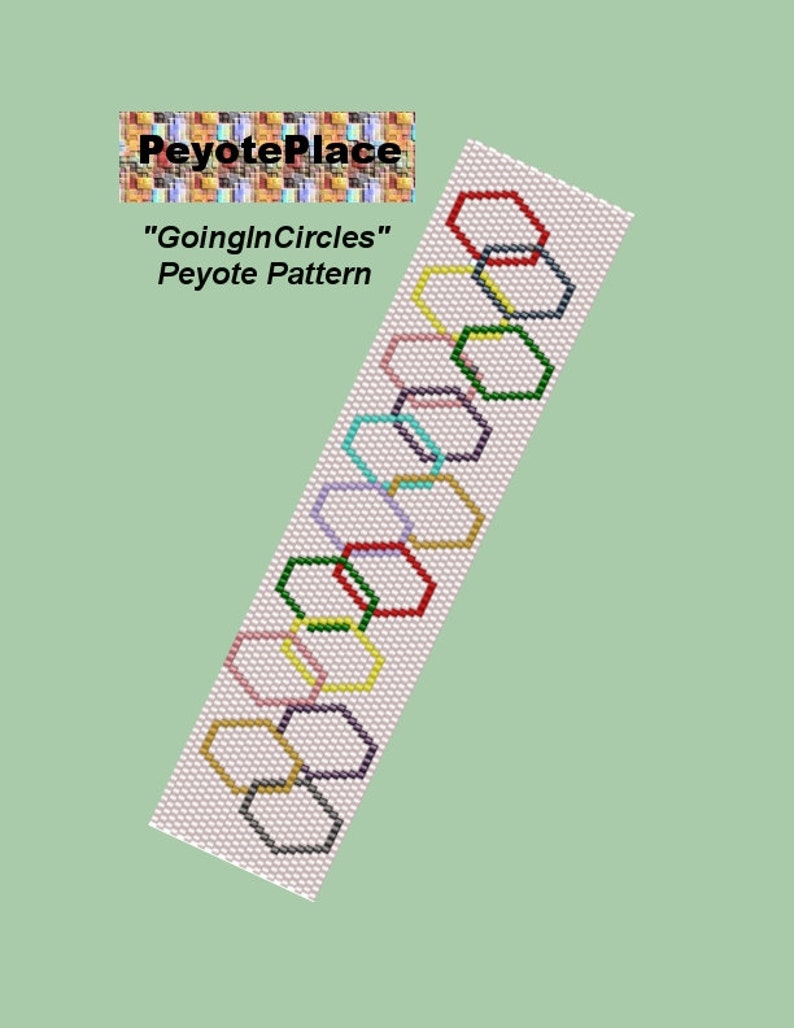 GOING IN CIRCLES Peyote Bracelet Pattern image 1