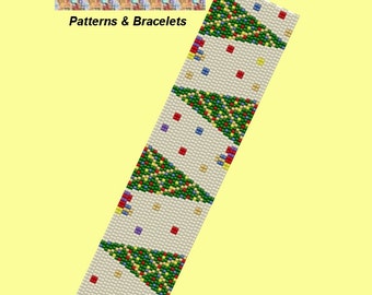 O CHRISTMAS TREE Peyote Bracelet Pattern