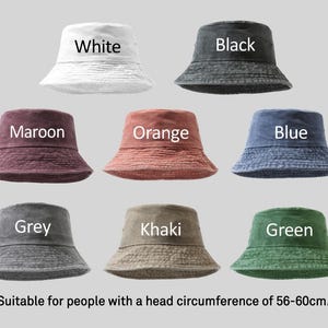 Pu&ograve; includere: Otto cappelli a secchiello in vari colori: bianco, nero, bordeaux, arancione, blu, grigio, kaki e verde. Ogni cappello &egrave; etichettato con il suo colore. Il testo indica che sono adatti per circonferenze della testa di 56-60 cm.