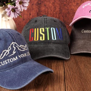 Bestickte Dad-Kappe Gewaschener Dad-Hut Benutzerdefinierter Name / Text / Logo-Hut Unstrukturierte Sportkappe Junggesellenabschied Junggesellinnenabschied Geschenk Unisex Hut