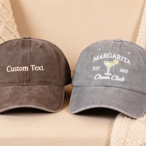 Gepersonaliseerde geborduurde katoenen baseballpet, aangepast tekstlogo, vintage stijl