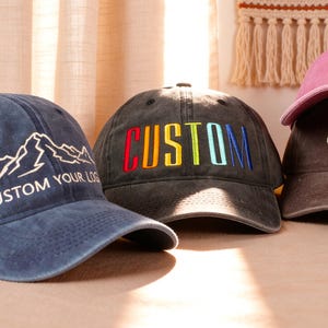 Gorra de papá bordada personalizada: Gorra de algodón lavado personalizada