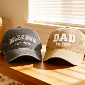 Gorra personalizada para papá y mamá, gorra personalizada con logotipo de texto, gorra de béisbol lavada bordada, regalo de despedida de soltero, gorra unisex, regalo para papá, mamá, él y ella