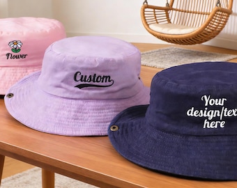 Chapéu personalizado, chapéu com logotipo e texto personalizado, chapéu bordado personalizado, chapéu para pesca e trilha ao ar livre, chapéu de sol, chapéu de acampamento, chapéu de verão, chapéu de viagem