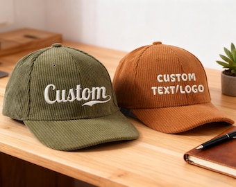 Custom hat,Custom Embroidered Corduroy Hats, Unique Everyday Gift,Soft Vintage Style Unisex Cap,Corduroy warm soft topduckbillcapgift