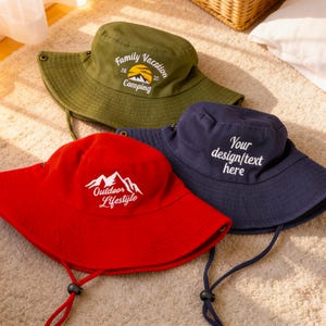 Embroidered Custom Bucket Hat, Personalized Hat, Custom Text Logo Hat, Outdoor Fishing Hiking Hat, Sun Hat，Camping Hat Summer Hat Travel Hat