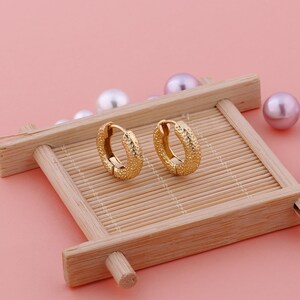 1 pair Thick Gold Earrings, 18K Gold Filled Dainty Earrings,Hoop Earrings,Hoop Earrings, Gifts for Her,