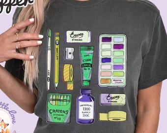 Halloween Art Teacher Tshirt Comfort Colors, Spooky Art Supplies Shirt