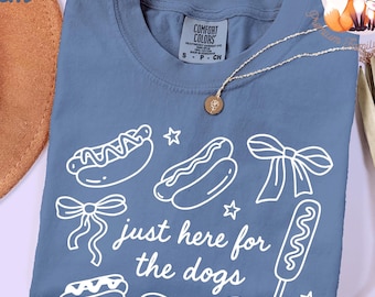 Coquette Hot Dog Comfort Colors Shirt, Cute Hotdog Tshirt, Gift For Hot Dog Lover, Funny 4th of July Tshirt, Birthday Gift For Hotdog Lover