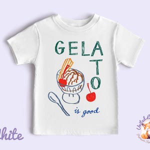 Italian Gelato TShirt For Kids, Ice-Cream Toddler TShirt, Summer Toddler Shirt, Vacation Shirts for Kids, Beach Toddler Shirt, Gelato Onesie