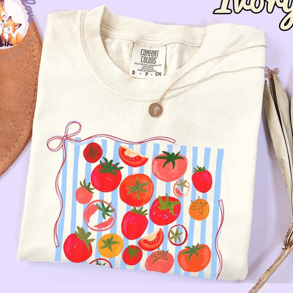 Tomato Girl Comfort Colors Shirt, Coquette Garden Tee, Farmers Market Shirt