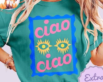 Ciao Comfort Colors Shirt, Italian Tshirt, Italy Shirt, Italy Vacation T-shirt, Almafi Coast Tee, Portofino Tee, Italian Summer, Tomato Girl