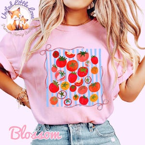 Chemise couleurs confort fille tomate, t-shirt Coquette Garden, chemise Farmers Market BLOSSOM Shirt