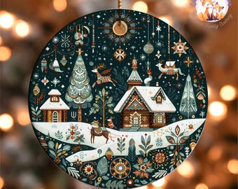 Scandinavian Christmas Ornament, Vintage Scandi Ornament, European Winter Decoration