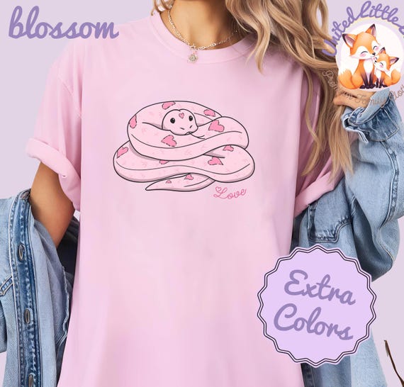 Cute Snake Comfort Colors Shirt, Snake Mom Tshirt, Snake Tee, Snake Owner Gift, Valentines Python, Retro Y2K Snake Tee, Teen Girl Snake Gift