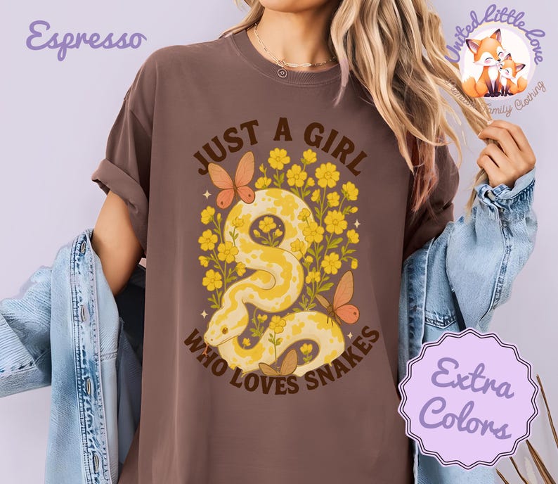 Cute Snake Comfort Colors Shirt, Just A Girl Who Loves Snakes