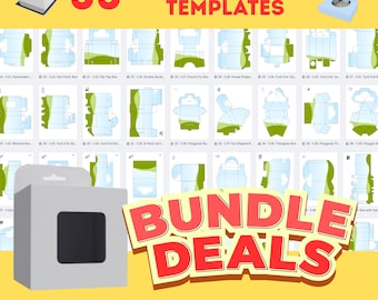 Bundle of 55 Printable Packaging Boxes for Small Business (Canva Editable)
