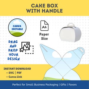 Printable Cake Box with Handle