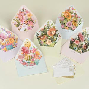 Carte de fleurs pop-up 3D - Enveloppe faite main avec bouquet de fleurs, anniversaire / Merci / Fête des Mères / Cadeau de la Saint-Valentin