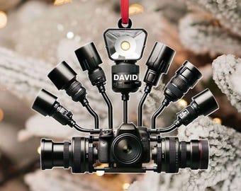 Personalized Camera Ornament, Decor Ornament