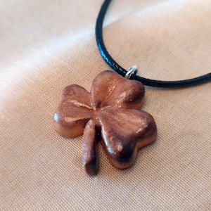 Shamrock wood pendant - Irish wood pendant