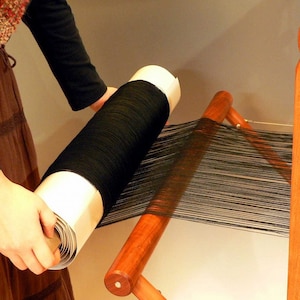Saori ready made black cotton warp 200 threads x 12 meters image 1