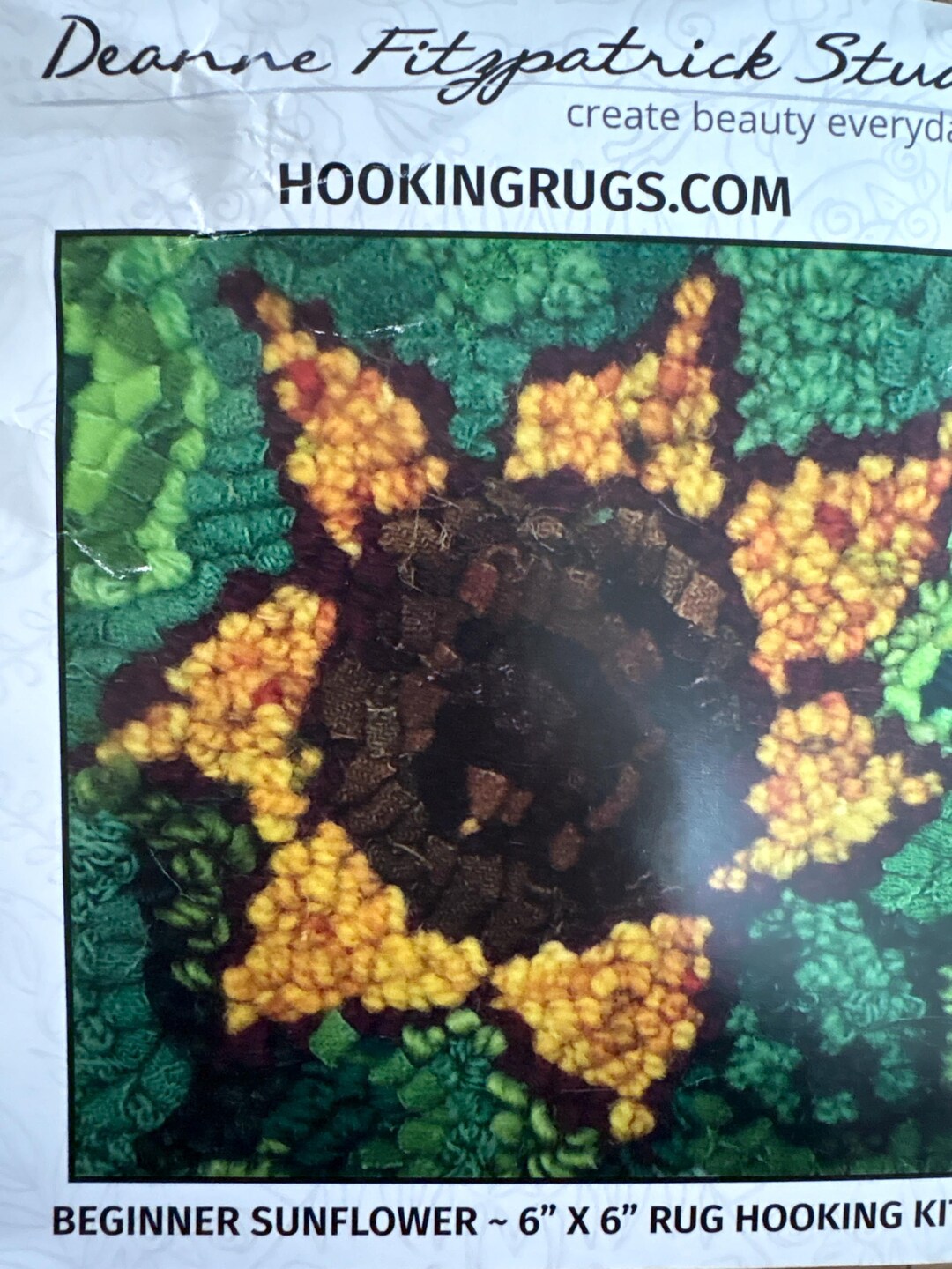 DEANNE FITZPATRICK! Rug Hooking Complete Boxed Kit- Hook, Hand Drawn ...