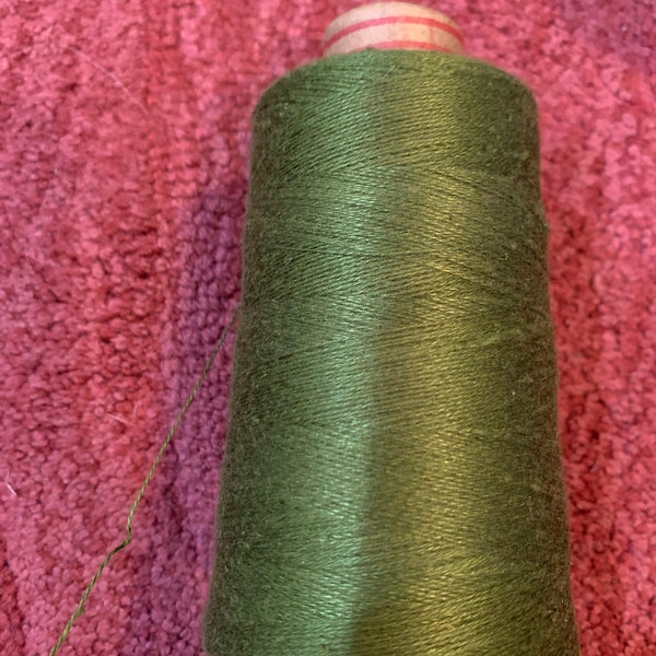 100% LINEN YARN! Single Cone - olive greewn