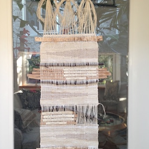 Saori Song Original Pattern:  Natural Linen Wall Hanging Digital Tutorial Download