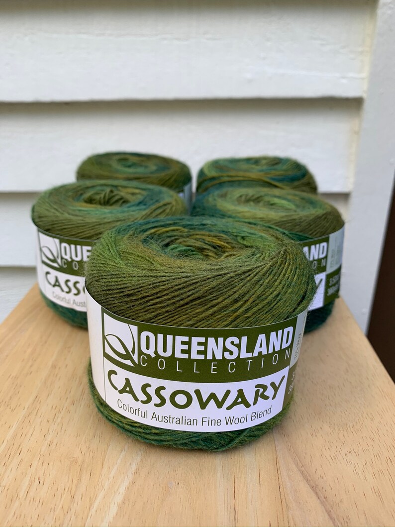 Cassowary Colorful Australian Fine WOOL Blend Queensland Collection Yarn Perfect for Weaving Knitting