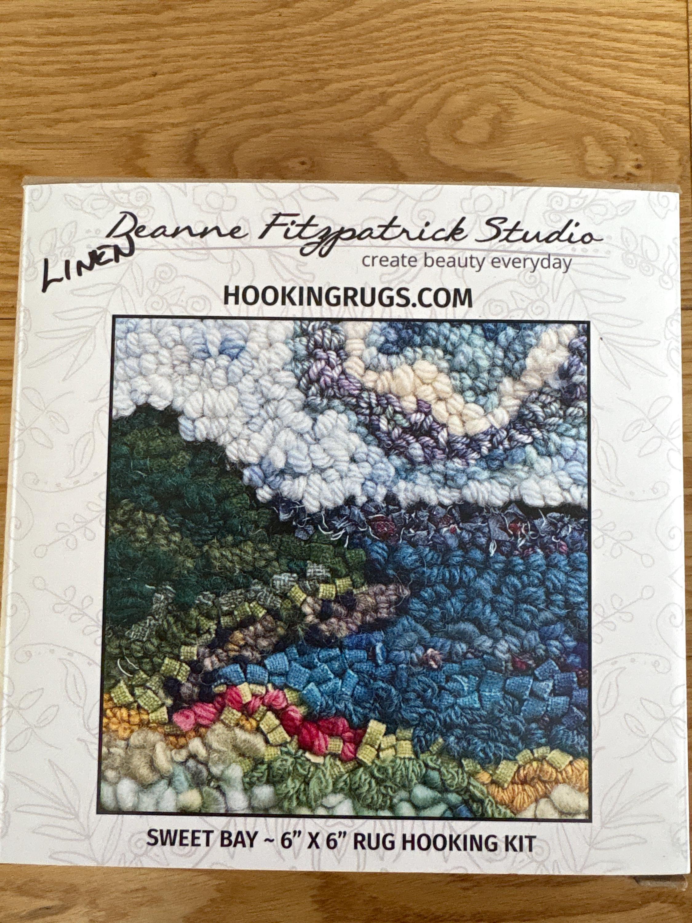 DEANNE FITZPATRICK! LINEN! Rug Hooking Complete Boxed Kit- Hook, Hand ...