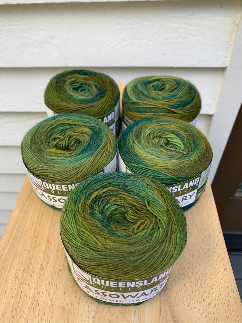 Cassowary Colorful Australian Fine WOOL Blend Queensland Collection Yarn Perfect for Weaving Knitting