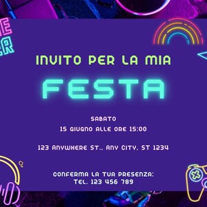 INVITATION BIRTHDAY PARTY DIGITAL INVITATION for birthday party, printable invitation, whatsapp, editable template canva