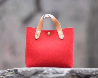 Mini Tote in Red Felt