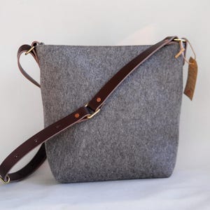 Station Tote in Brown Felt