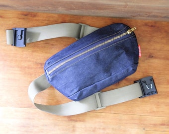 Fanny Pack in Waxed Denim