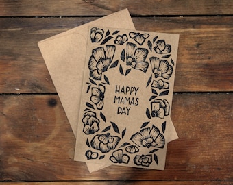 Mother's Day Card, Hand-Printed