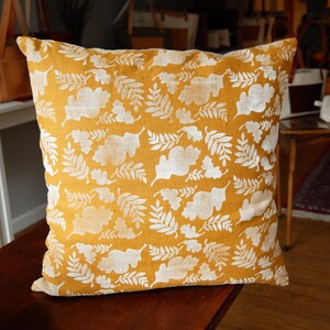 Block Printed Pillow Cover Goldenrod