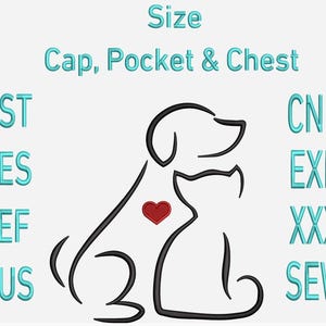 Cat Dog Embroidery Design | Minimalist Cat Dog Line Embroidery | Pet Embroidery Desig | Cat Dog Lover Embroidery | For Cap, Pocket & Chest