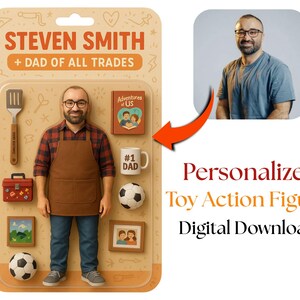 Custom Action Figure Portrait – Personalized Toy Box Art – Funny Christmas Gift for Him – Unique Digital Download – Custom Dad Portrait