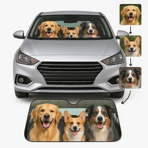 Custom Pet Photo Car Sun Shade: UV Protection, Personalized Dog Gift