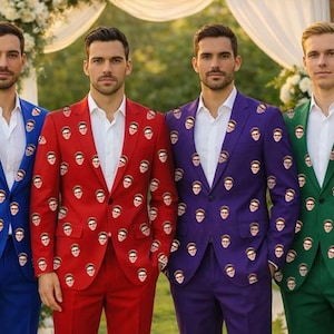 Costume personnalisé - Costume personnalisé avec fond de texte image logo - fait sur commande - cadeau pour homme mari papa - costume pour homme - blazer manteau pour homme