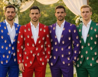 Personalized Suit - Custom Suit with Logo Picture Text Background - Made to Order - Gift for Dad Husband Men - Mens Suit - Mens Coat Blazer