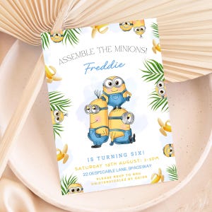 Editable Minions Birthday Invitation | Instant Download | Cute Despicable Me Digital Party Invite | Canva Template | Printable Kids Invite