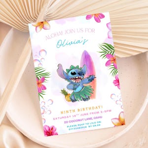 Invitation de point, anniversaire de point, fête de Lilo et de point, invitation de point, anniversaire de point, invitation modifiable d'aquarelle de point, invitations